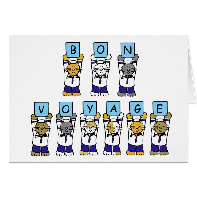 Bon Voyage Cartoon Chats en Marques (Devant horizontal)