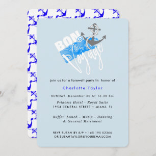 Bon Voyage Nautical Farewell Party Invitation