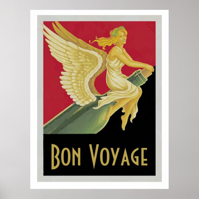 Bon Voyage Posters vintage, ajouter du texte perso (Devant)
