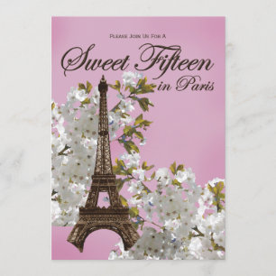 Bonbon 15 à Tour Eiffel quinze invitations lilas
