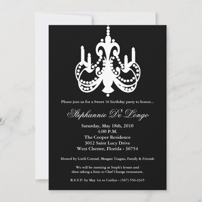 bonbon au lustre 5x7 invitation de pièce de 16 (Devant)