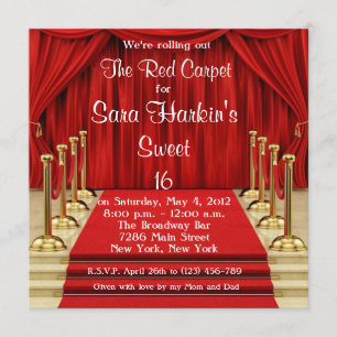 Bonbon de Hollywood de tapis rouge invitation de