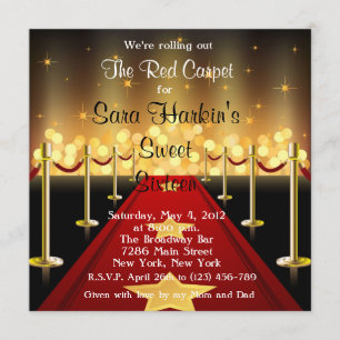 Bonbon de Hollywood de tapis rouge invitation de