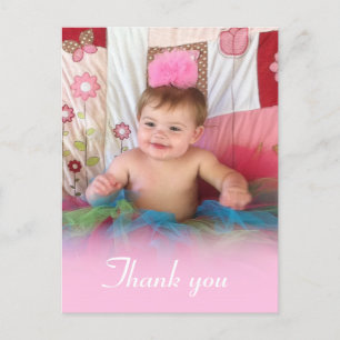 Bonbon en coton rose : Carte postale Merci photo