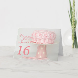 Bonbon heureux à gâteau rose carte de voeux de 16