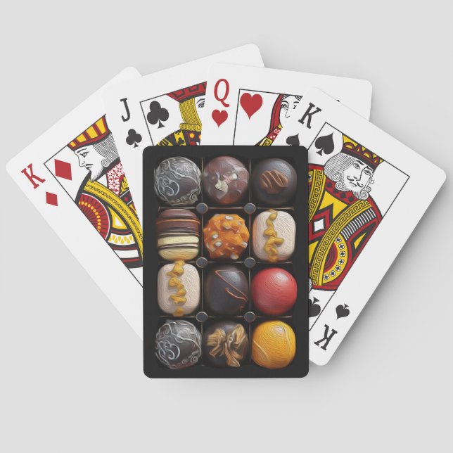 Bonbons au chocolat - Cartes de jeu pour vélos (dos)