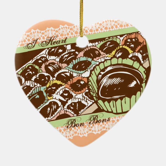 Bonbons au chocolat rétro bonbon ornement de Noël (Dos)