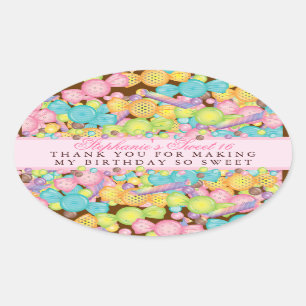 Bonbons colorés Sweet 16 Favor Merci Sticker