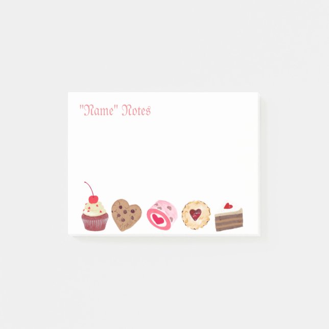 Bonbons de gâteaux personnalisés Notes post-it (Devant)