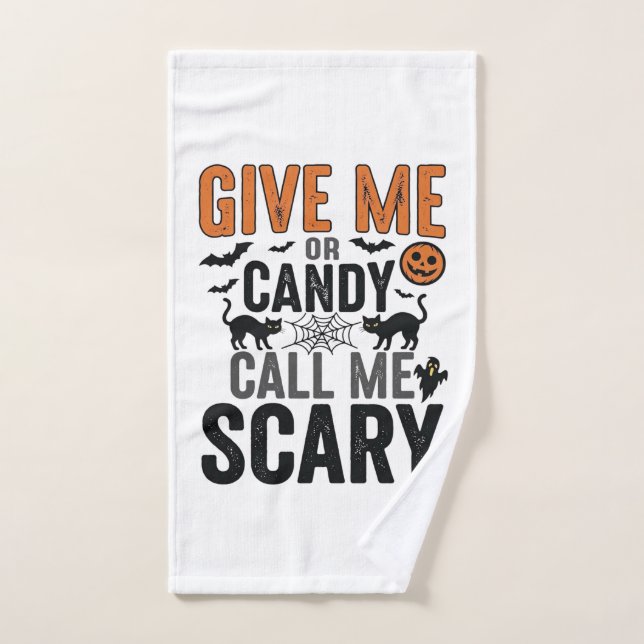 Bonbons d'Halloween ou Appelez-moi Épouvantable Gr (Serviette à main)