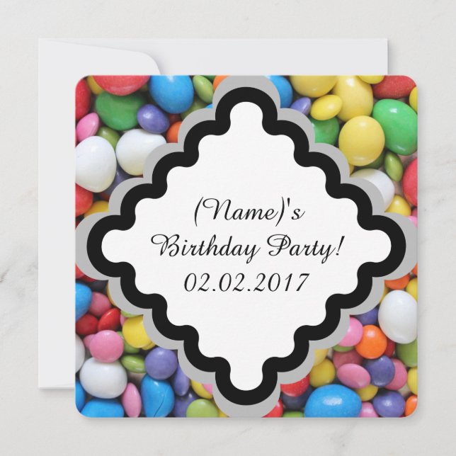 Bonbons - Invitation à la carte Anniversaire de en (Devant)