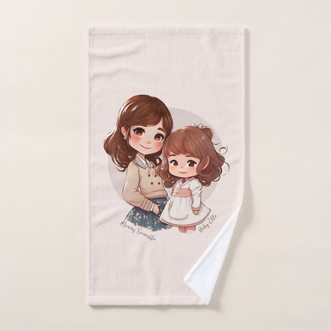 Bond adorable maman et fille (4) (Serviette à main)