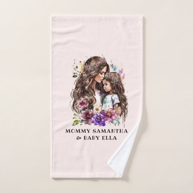 Bond adorable maman et fille (7) (Serviette à main)