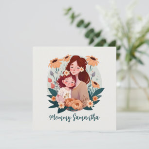 Bond adorable maman et fille - Cadre floral (3)