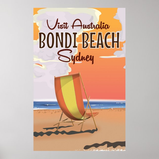 Bondi Beach retro Travel Poster (Devant)