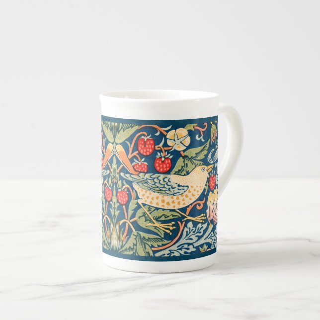 BONE CHINA MUG : WILLIAM MORRIS STRAWBERRY THEVES (Devant droit)