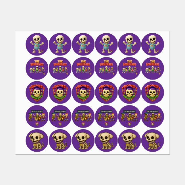 Bones Academy™ The Boneheads™ — Étiquette (Feuille)