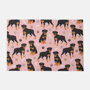 Bones et tapis de porte de chien Rottweiler