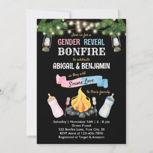 Bonfire S'more Baby Genre Reveal Invitation Co-ed