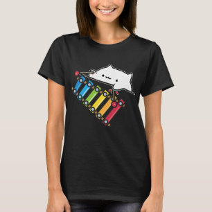 Bongo Cat Jouant au t-shirt marimba mème mignon d