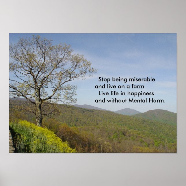 Bonheur agricole Virginia Mountains Poster (Devant)