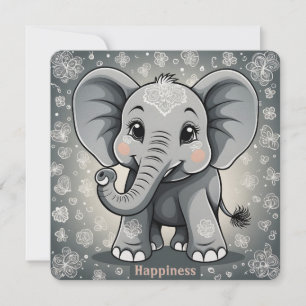 Bonheur Baby Elephant AI Imaginaire Art numérique