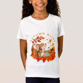 Bonheur d'Automne Souris Mignonne. T-Shirt Enfant