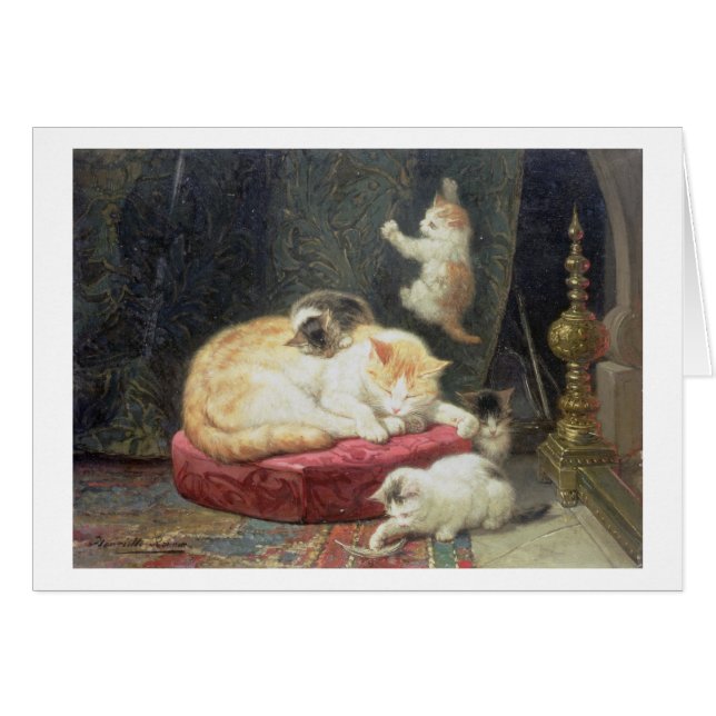 Bonheur de coin du feu (huile sur le panneau) (Devant horizontal)