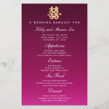 Bonheur double | Menu du banquet Mariage