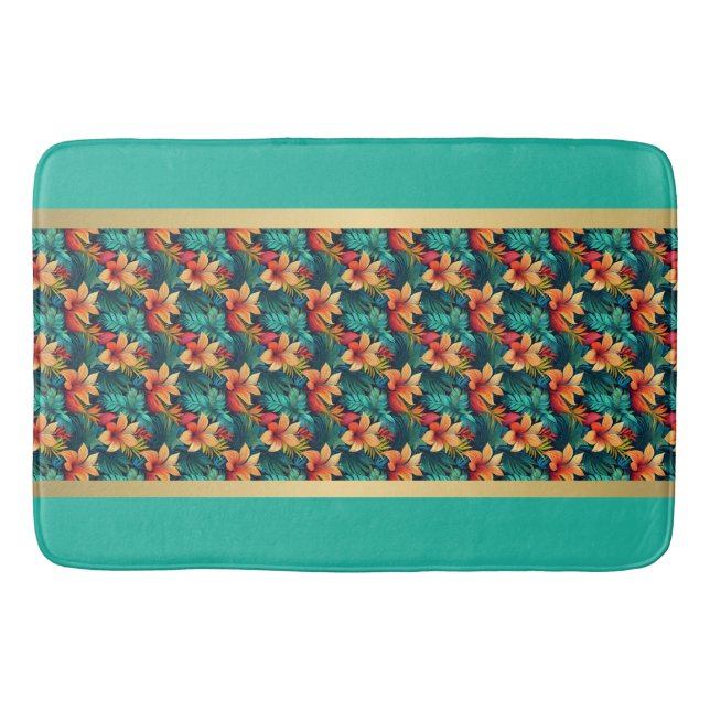 Bonheur Tropical : Tapis de Bain Botanique (Devant)