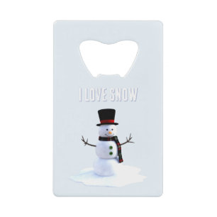 Bonhomme de neige avec chapeau et écharpe. J'aime