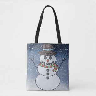 Bonhomme de neige avec fond - Sac fourre-tout