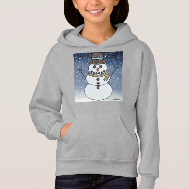 Bonhomme de neige avec fond (vif) - Sweat à capuch (Devant)