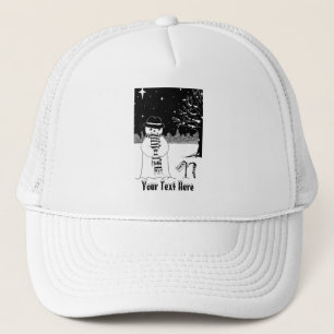 bonhomme de neige avec foulard et casquette art no