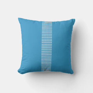 bonhomme de neige bleu et blanc et coussin d'arbre