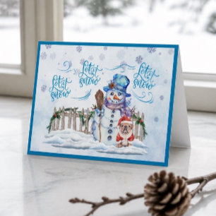 Bonhomme de neige Carte de Noël Laissez tomber l