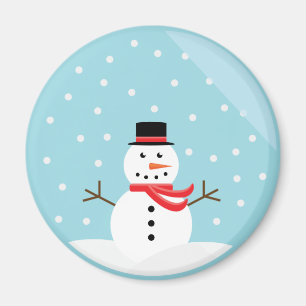 Bonhomme de neige dans un aimant de globe de neige