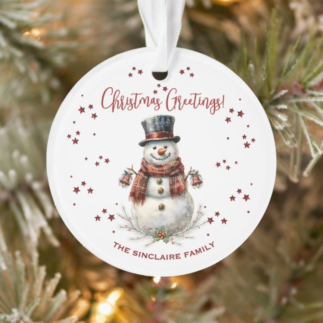 Bonhomme de neige de Noël avec nom (Arbre)