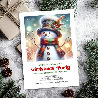 Bonhomme de neige de Noël éditable invitation de f