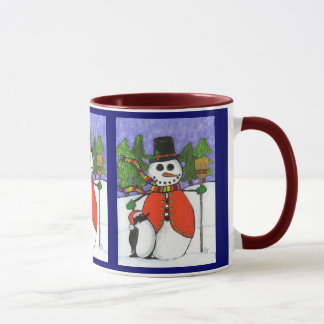 Bonhomme de neige de Noël et pingouin - tasse de
