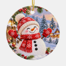 Bonhomme de neige de Noël Ornement de merveilleux