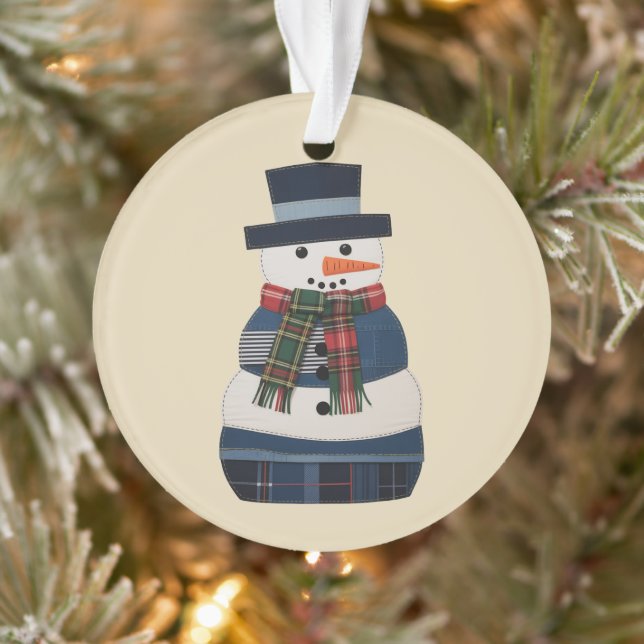 Bonhomme de neige en patchwork faux Noël Fêtes (Arbre)