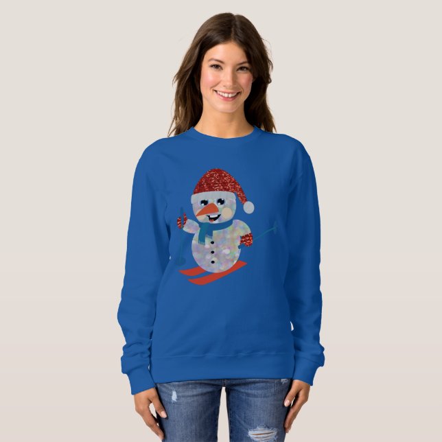 bonhomme de neige femmes sweatshirt (Devant entier)