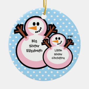 Bonhomme de neige Grande Soeur Ornement de Noël