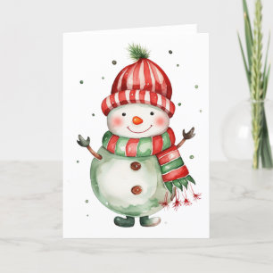 Bonhomme de neige hivernal Carte vierge d'hiver