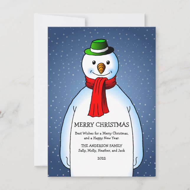 Bonhomme de neige joyeux et heureux (Devant)