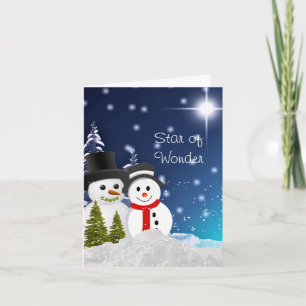Bonhomme de neige Joyeux Noël Carte de vœux 