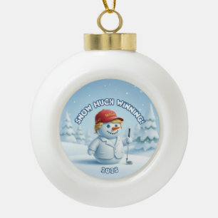 Bonhomme de neige MAGA Ornement Trump - Ornement p
