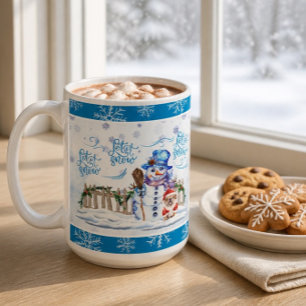 Bonhomme de neige Mug à café Qu'il neige
