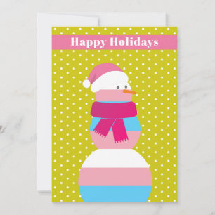 Bonhomme de neige transgenre carte de Noël